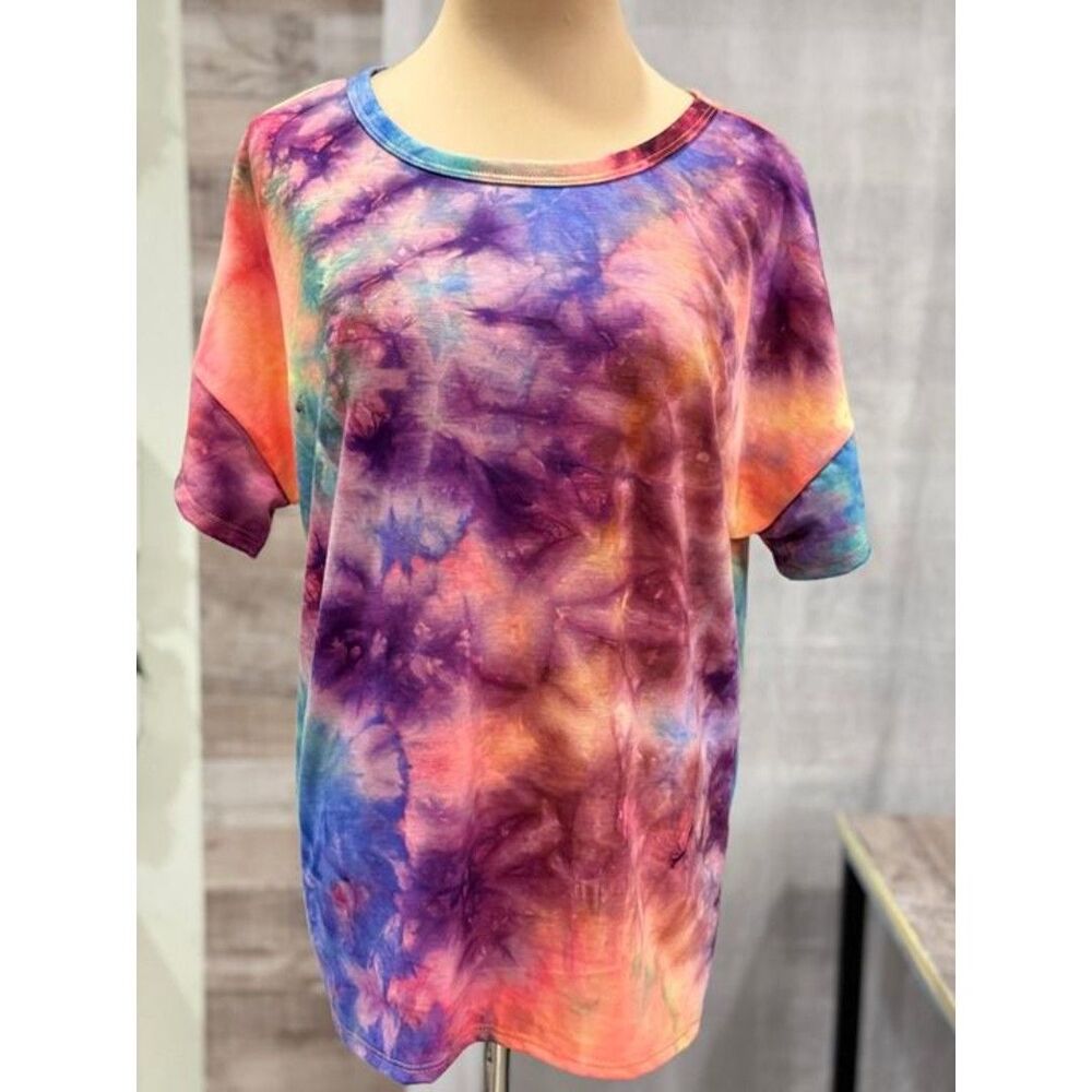 Tie Dye Cutout Top